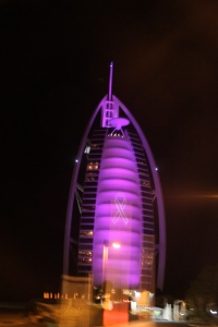 Burj Al Arab lit up to support breast cancer 